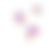 Breloque petit coeur mauve émail 9mm
