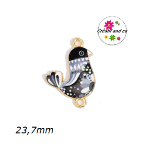 Connecteur oiseau  émail  23,7mm
