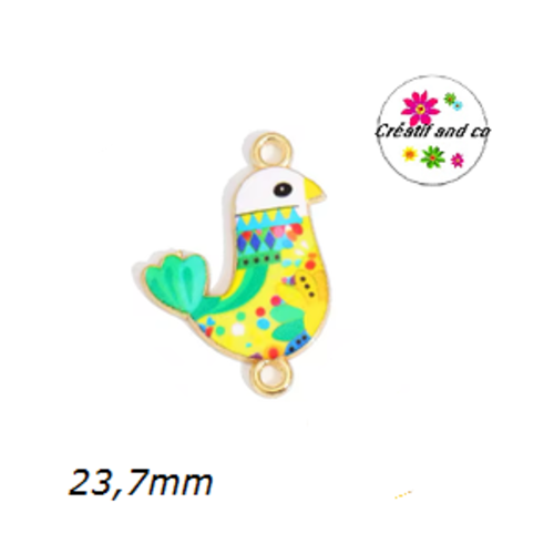 Connecteur oiseau  émail  23,7mm