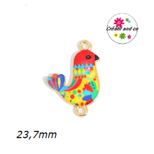Connecteur oiseau  émail  23,7mm