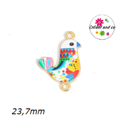 Connecteur oiseau  émail  23,7mm