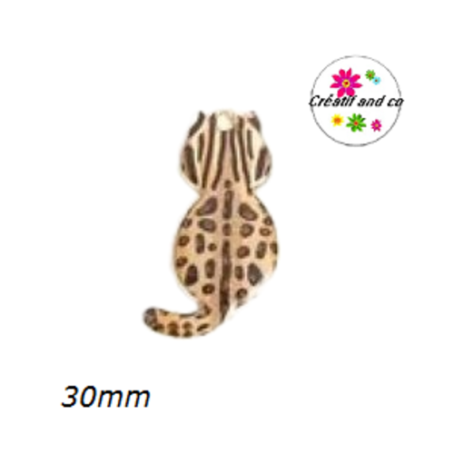 Breloque chat tacheté émail 30mm