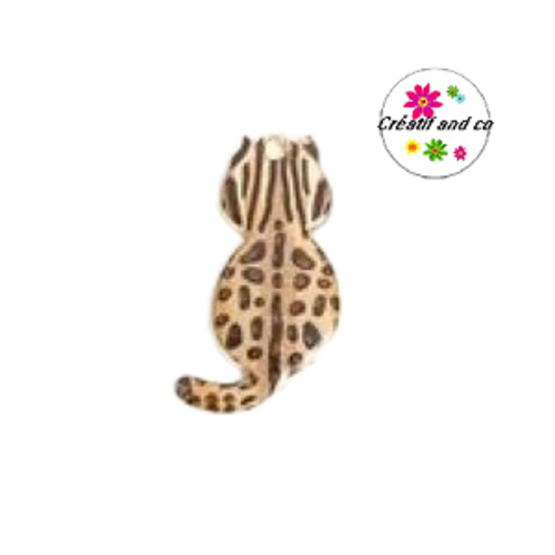 Breloque chat tacheté émail 30mm