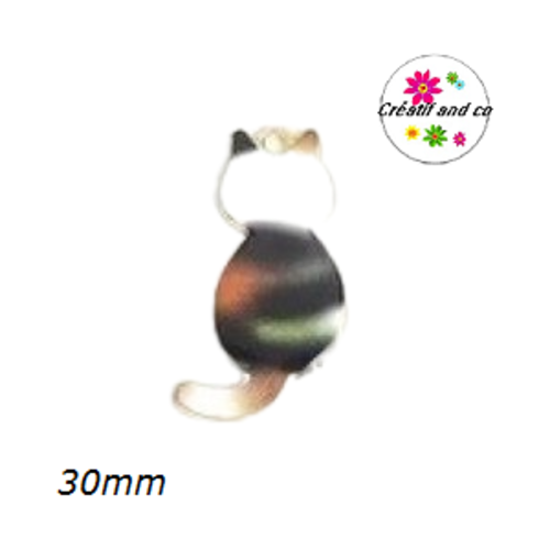 Breloque chat émail 30mm