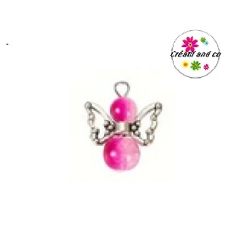 Breloque pendentif ange fuschia
