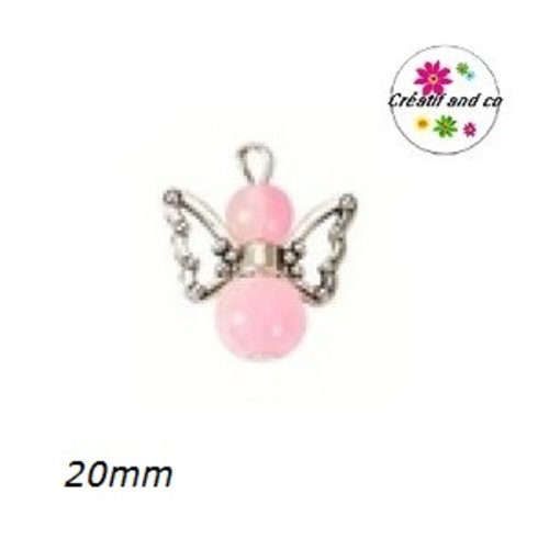 Breloque pendentif ange rose
