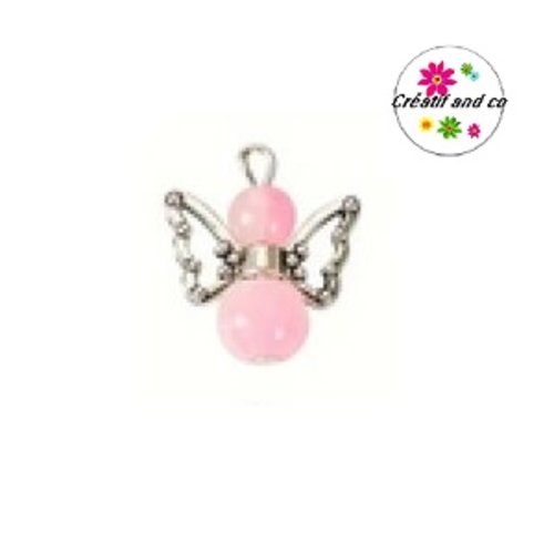 Breloque pendentif ange rose