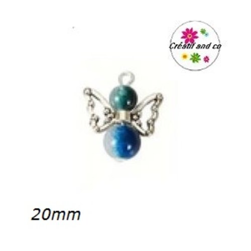 Breloque pendentif ange bleu noir