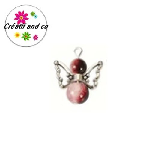 Breloque pendentif ange mauve violine