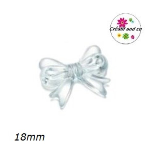 Perle noeud bleu clair acrylique 18mm