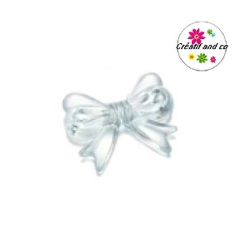Perle noeud bleu clair acrylique 18mm