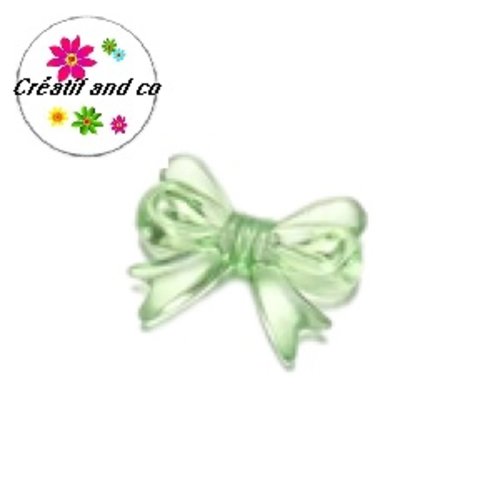 Perle noeud verte acrylique 18mm