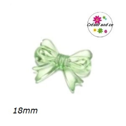 Perle noeud verte acrylique 18mm