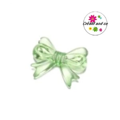 Perle noeud verte acrylique 18mm