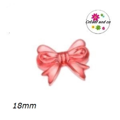 Perle noeud rouge acrylique 18mm