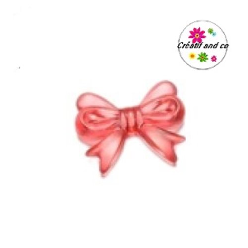 Perle noeud rouge acrylique 18mm