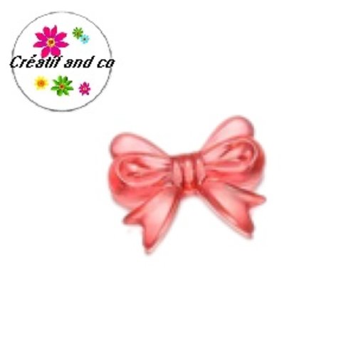 Perle noeud rouge acrylique 18mm