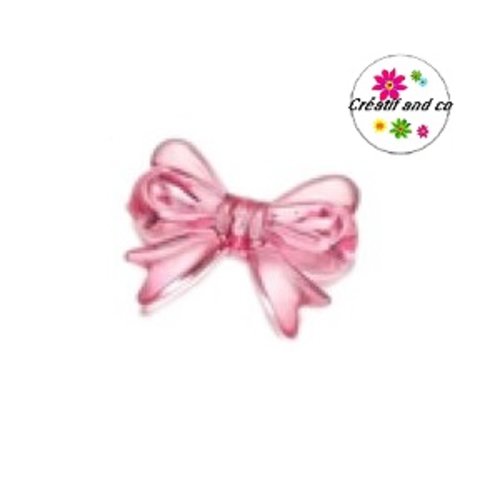 Perle noeud fuschia acrylique 18mm