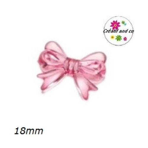 Perle noeud fuschia acrylique 18mm