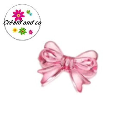 Perle noeud fuschia acrylique 18mm