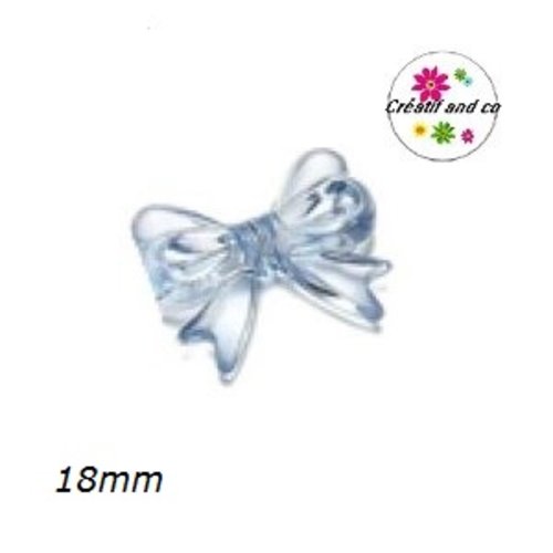 Perle noeud bleu acrylique 18mm