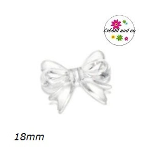 Perle noeud blanc acrylique 18mm