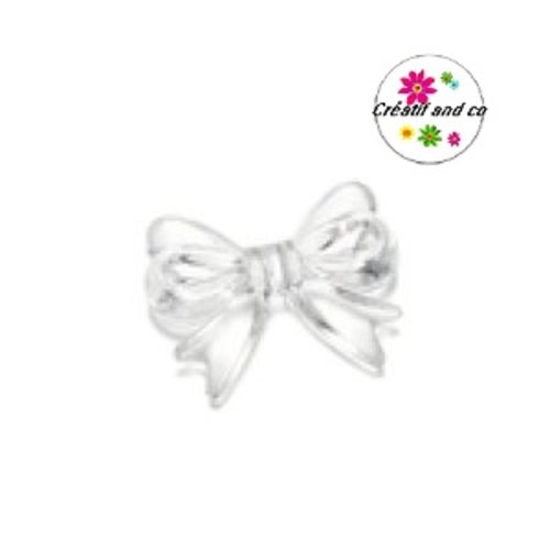 Perle noeud blanc acrylique 18mm