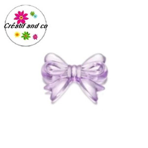 Perle noeud parme acrylique 18mm
