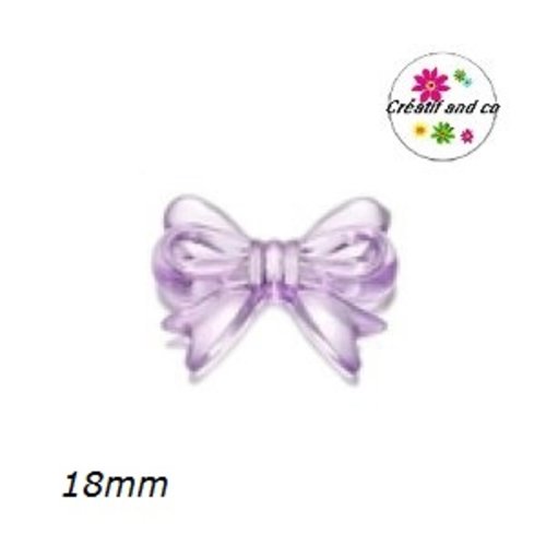 Perle noeud parme acrylique 18mm