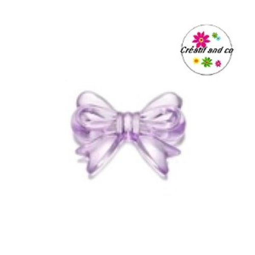 Perle noeud parme acrylique 18mm