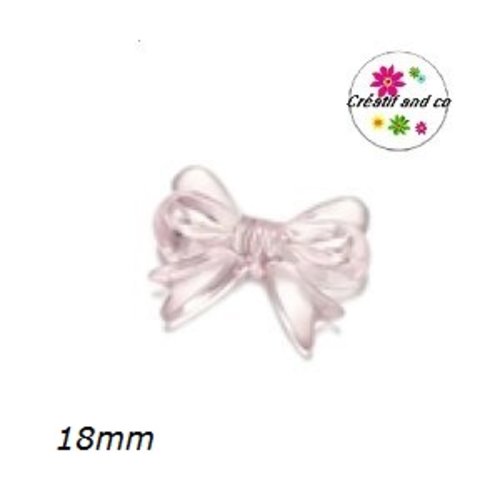 Perle noeud rose pâle acrylique 18mm