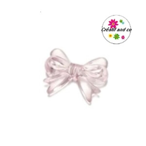 Perle noeud rose pâle acrylique 18mm