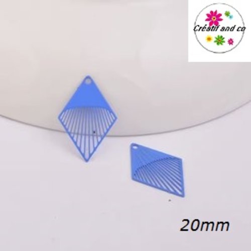 Breloque estampe losange bleu 20mm