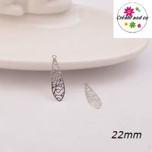 Breloque estampe tige argent 22mm