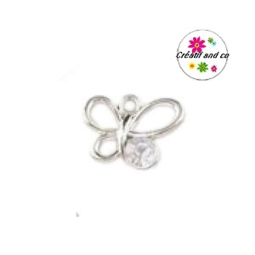 Papillon acrylique et strass crystal
