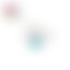 Papillon acrylique et strass turquoise