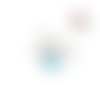 Papillon acrylique et strass turquoise