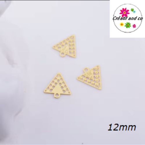 Breloque estampe petit triangle doré 12mm