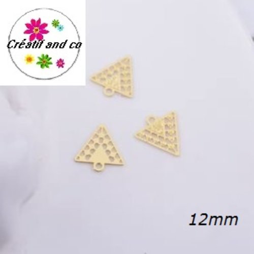 Breloque estampe petit triangle doré 12mm
