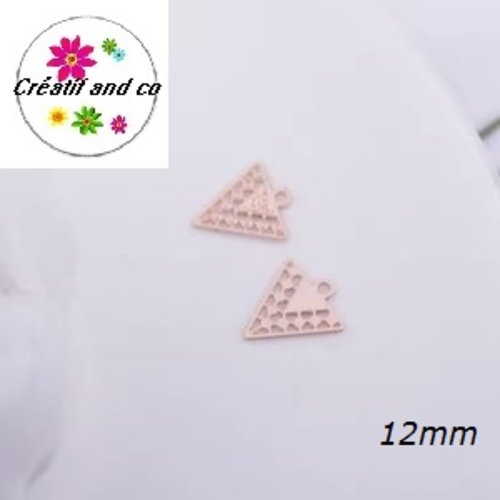 Breloque estampe petit triangle rose gold 12mm