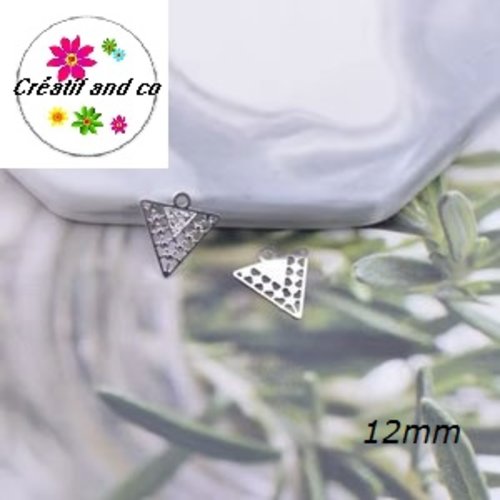 Breloque estampe petit triangle argent 12mm