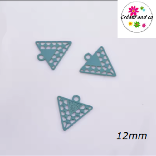Breloque estampe petit triangle vert 12mm