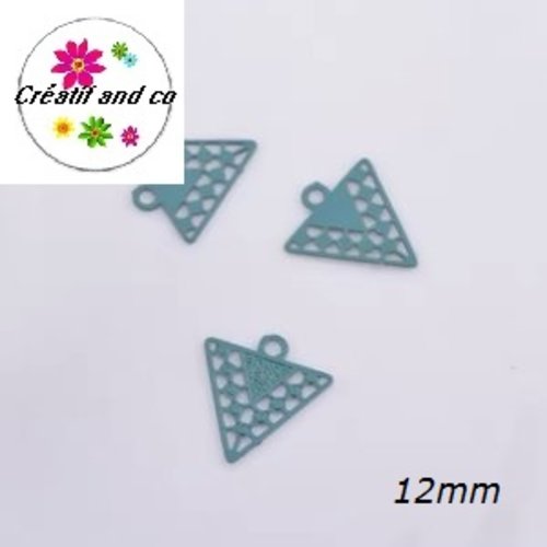 Breloque estampe petit triangle vert 12mm