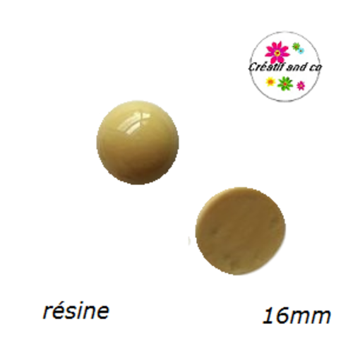 X2 cabochons moutardes résine 16mm