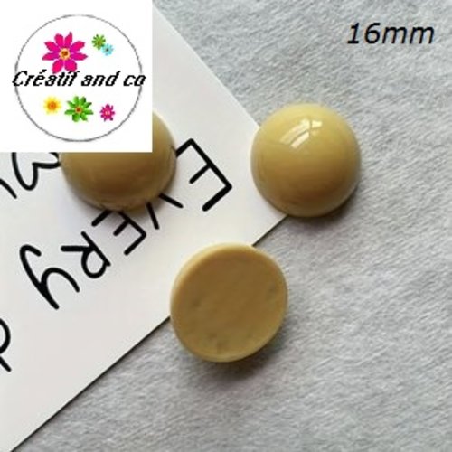 X2 cabochons moutardes résine 16mm