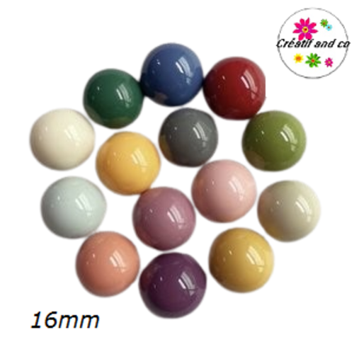 X2 cabochons résine 16mm