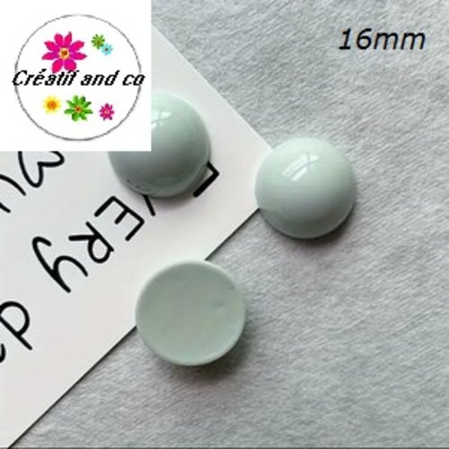 X2 cabochons bleus clairs résine 16mm