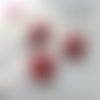 X2 cabochons rouges-bordeaux résine 16mm