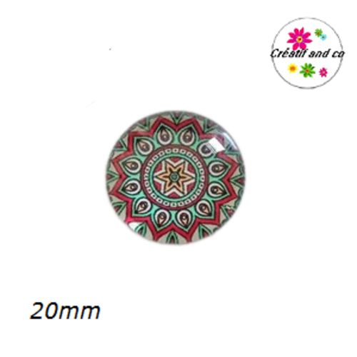 Cabochon motif fleur de datura 20mm