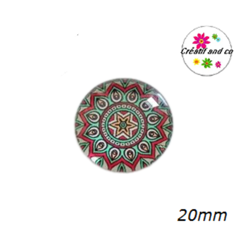 Cabochon motif fleur de datura 20mm